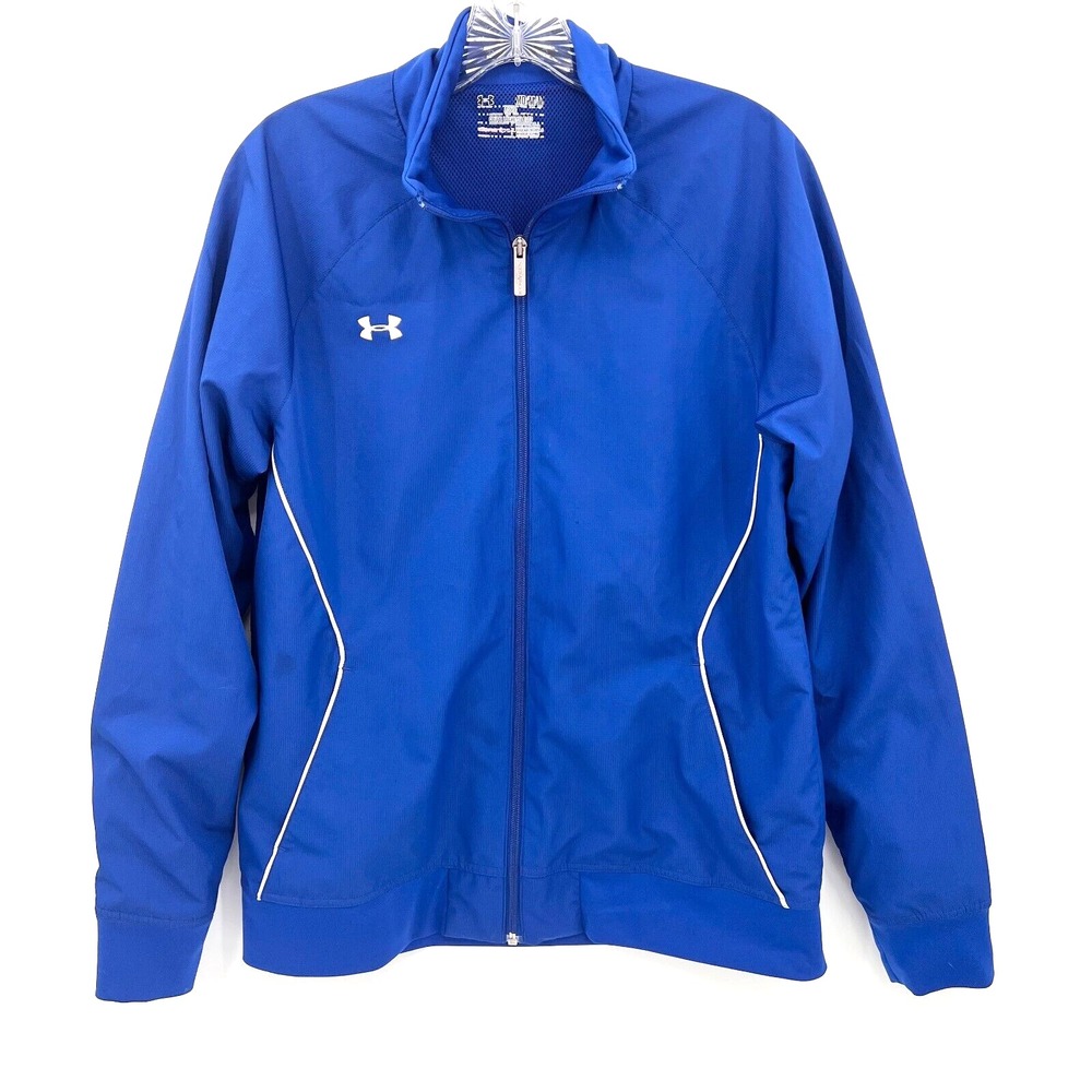 UNDER ARMOUR Women's Sz M All-Season Gear Loose Royal Blue Full-Zip Track Jacket
